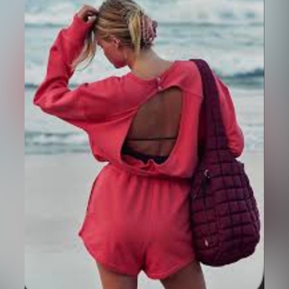 FP Movement x Free People Best Of Romper Onesie Jumpsuit Long Sleeve Shorts | L - Picture 3 of 10